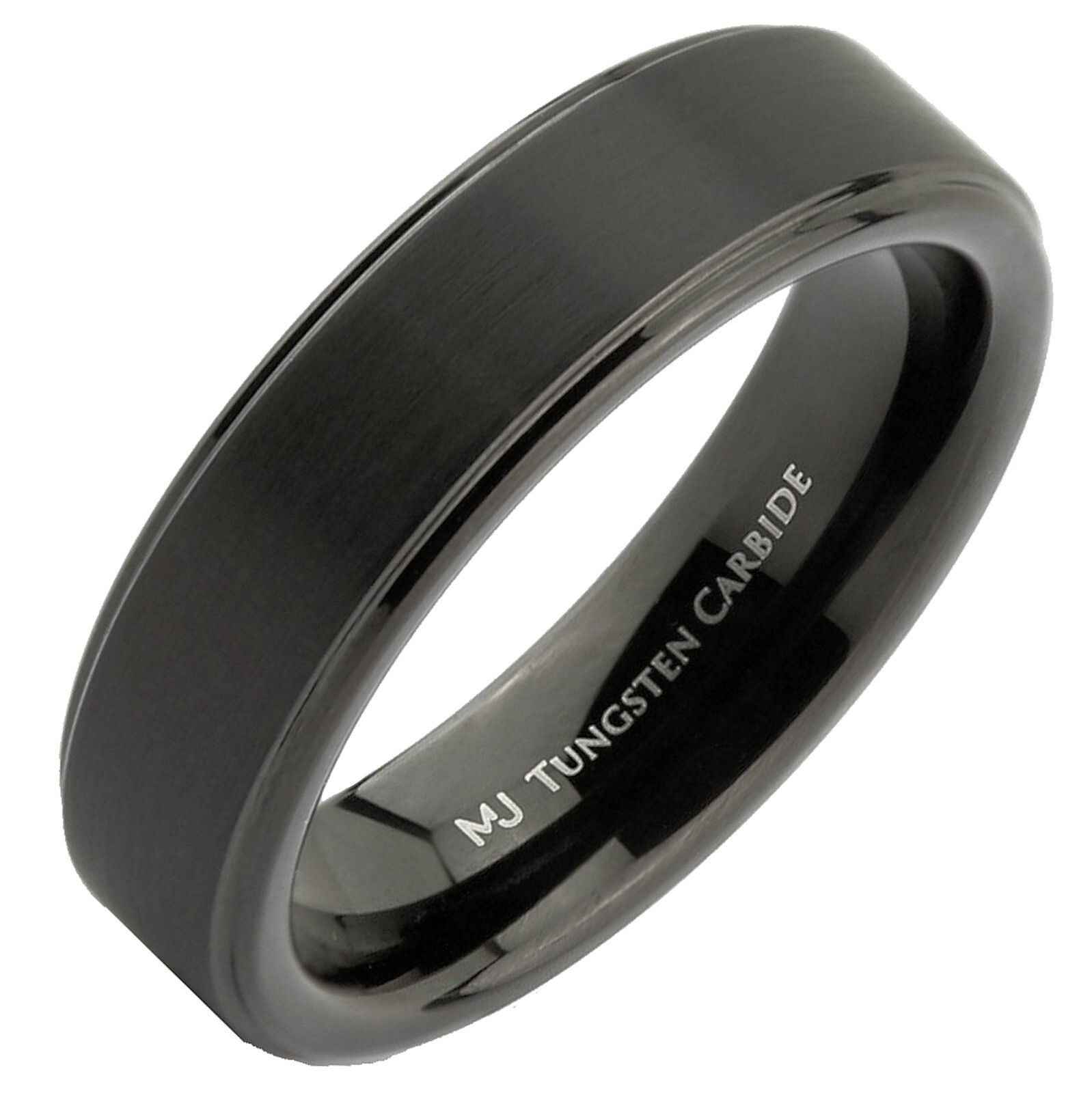 Tungsten Carbide 6mm or 8mm Wedding Bands Various Finish and Plated Edges