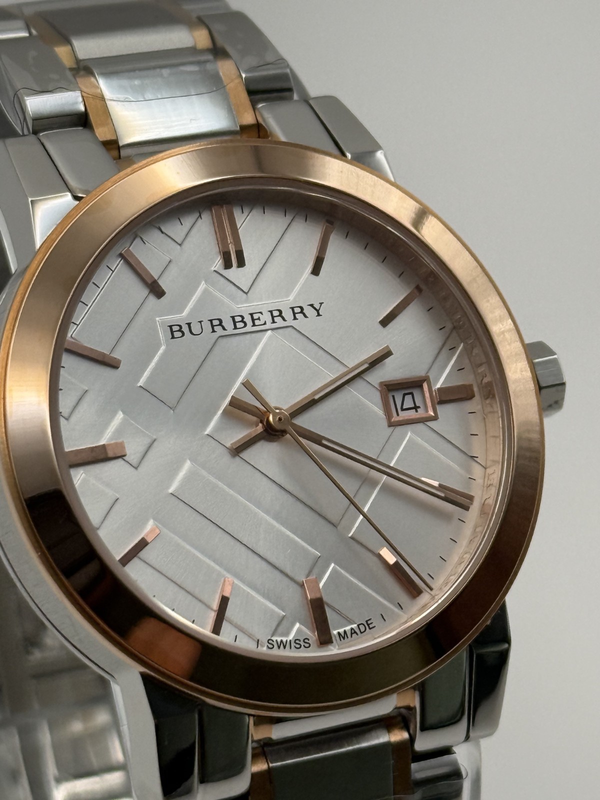 Burberry Silver Dial Two-Tone Stainless Steel Unisex Watch 38mm. BU9006
