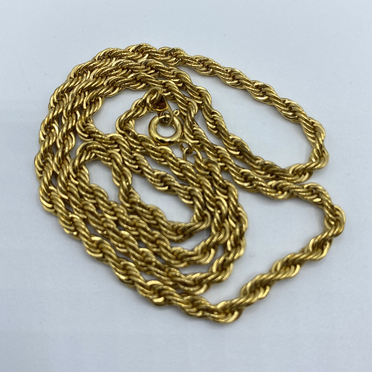 Vintage Gold Tone Twisted Rope Chain 18” Necklace Unisex Men Women Classic Basic