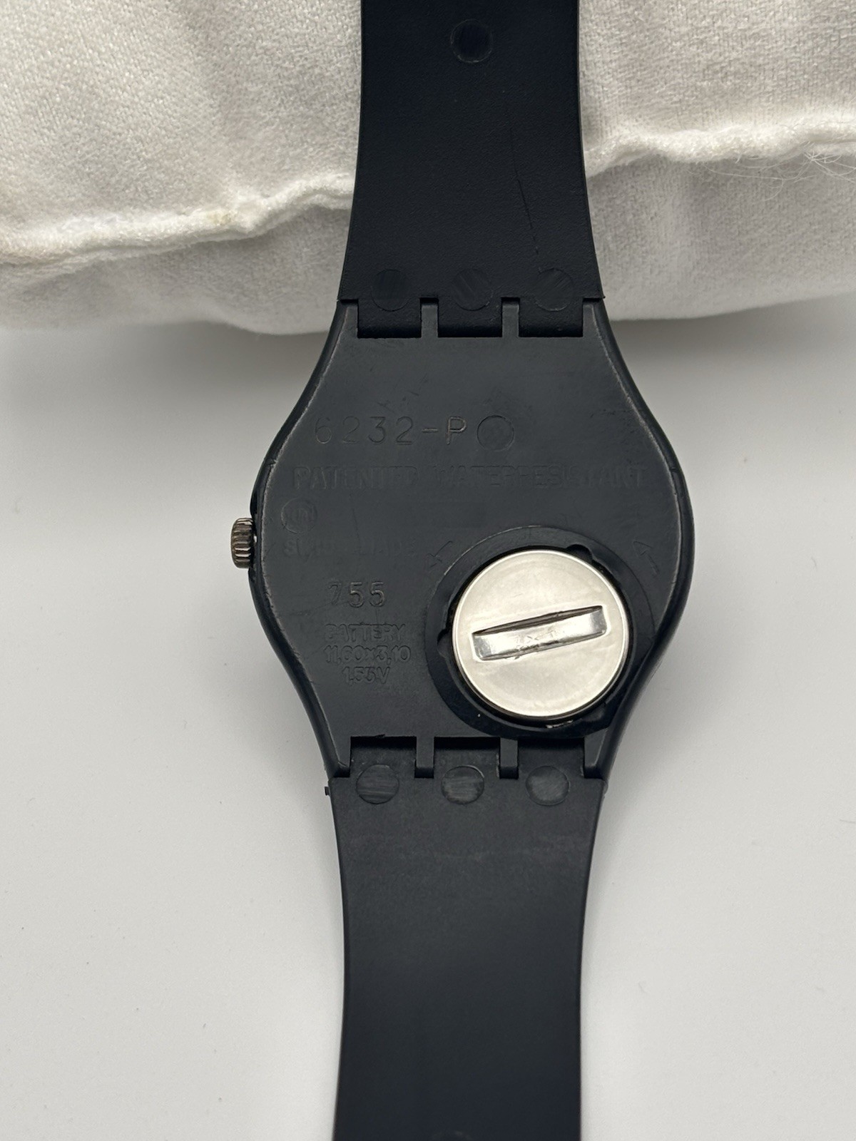Vintage Swatch Lancelot Mens Watch 34mm Black Case GB110 Swiss New Battery
