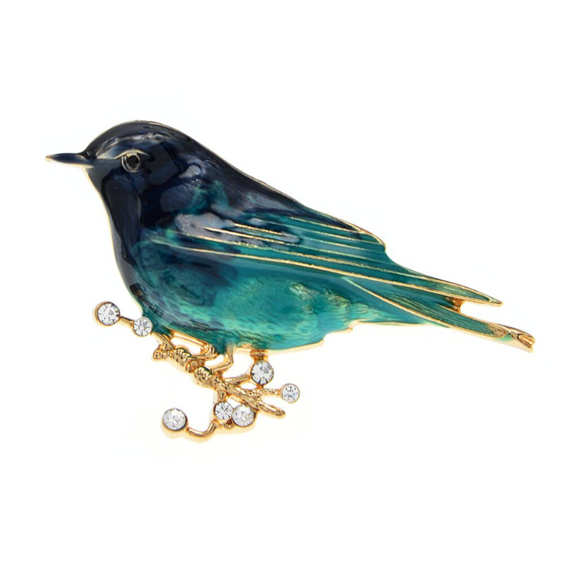 Fashion Enamel Bird Brooch, Cute Diamond Animal Brooch Jewelry Gift