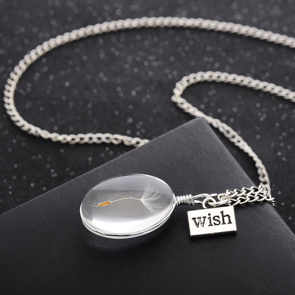 Women Fashion Jewelry Resin Stone Shaped Wish Pendant Necklace 67-1