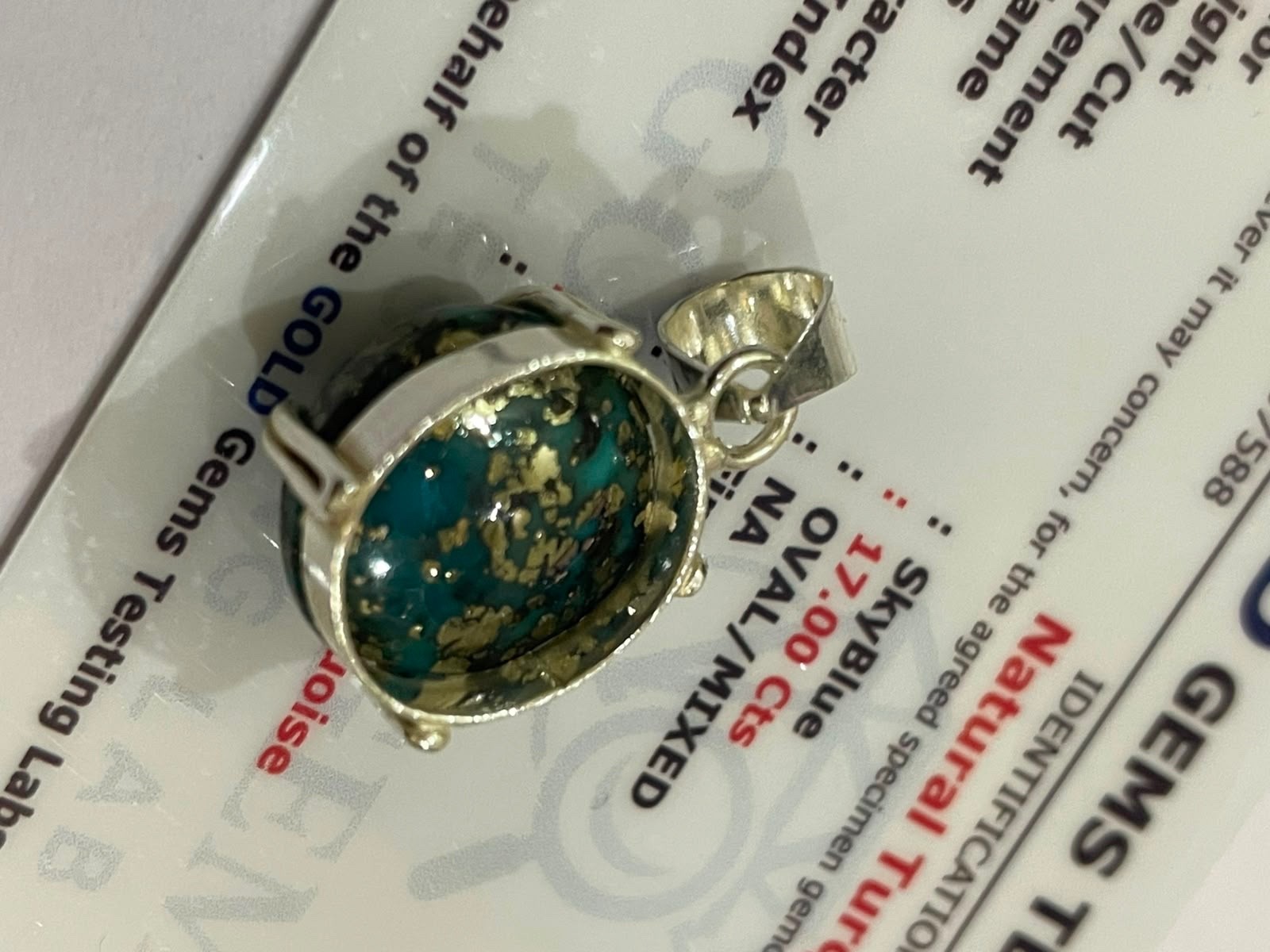 9.5 Ratti 8.4 Carat Irani Firoza Turquoise GemStone Silver Plated Pendant Locket