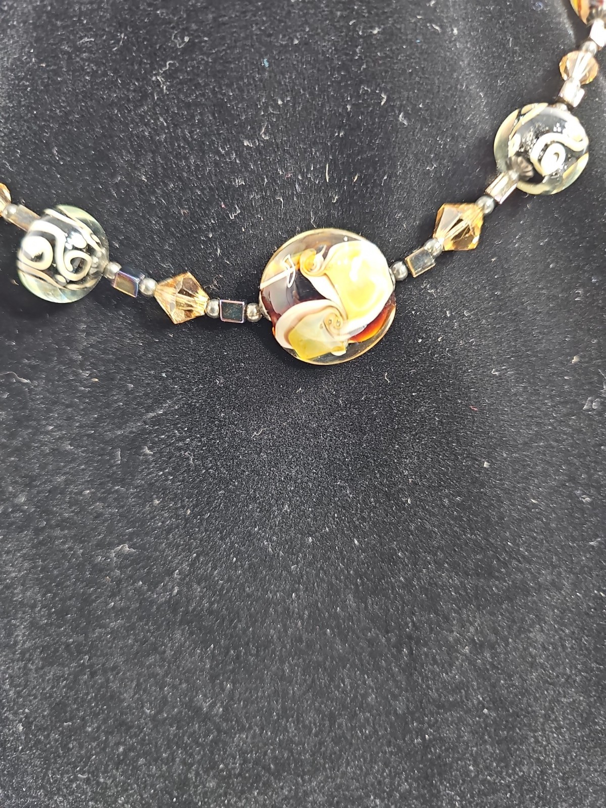 VTG Venetian MURANO GLASS 3 Piece Necklace 18in Stand – Hanging Earrings EUC
