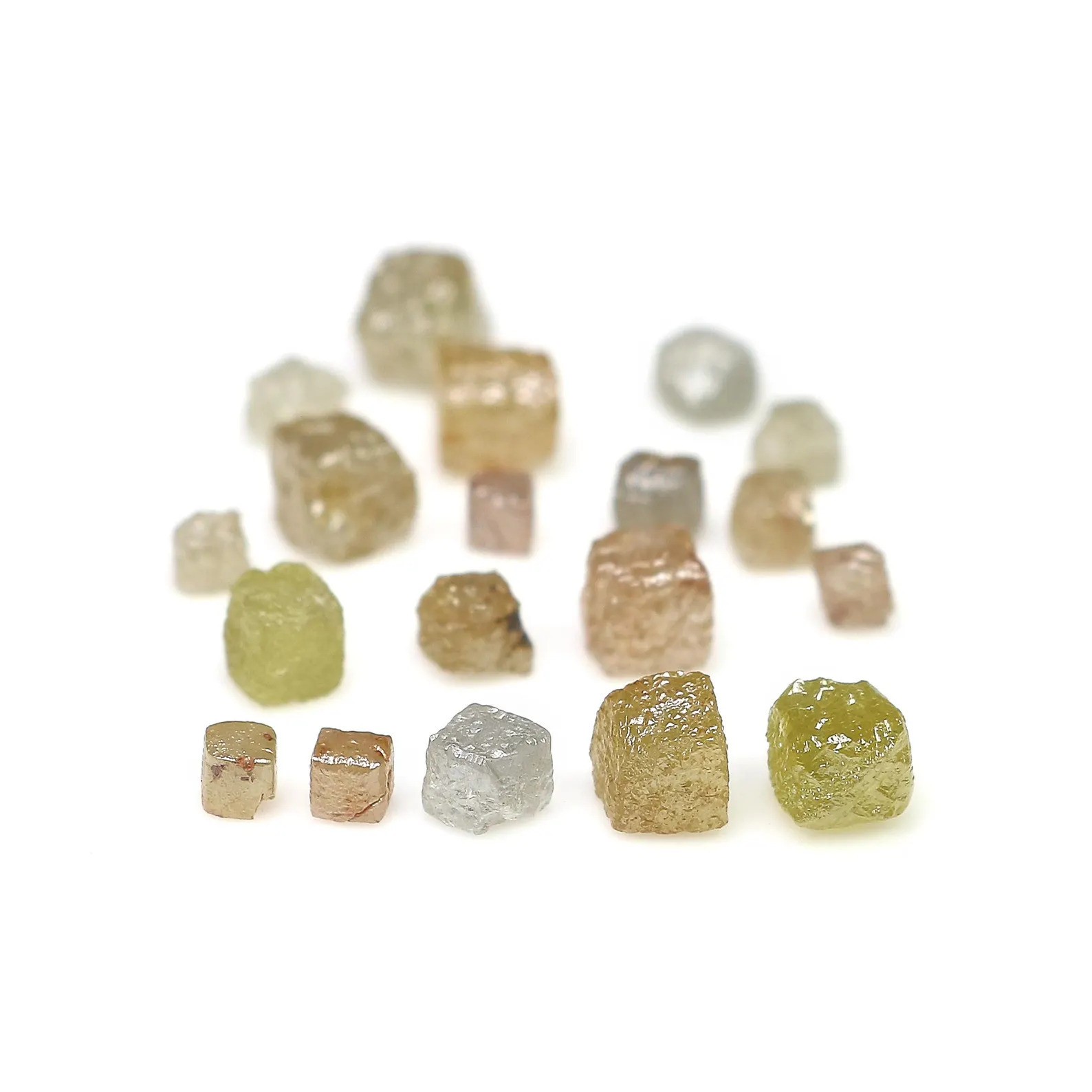 Natural Rough Cube Diamond 2.00 to 4.00 MM 10 PCS Scoop Mix Color Diamond Q126