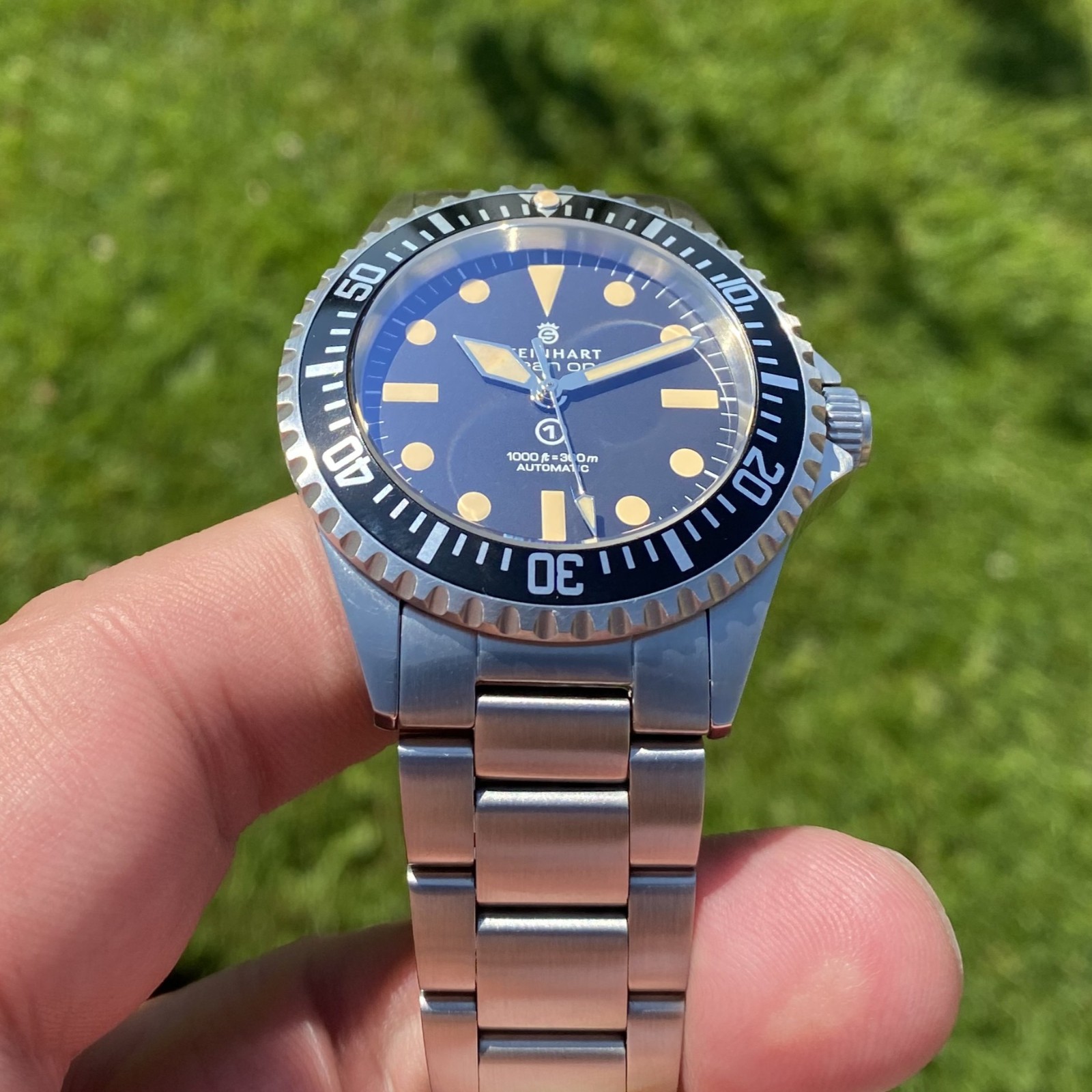 Steinhart Ocean One Vintage Military OVM Black Automatic Diver Watch 42mm