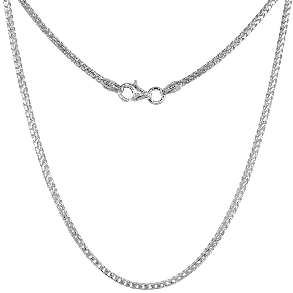 925 Sterling Silver Thick Rhodium Finish Franco Chain Necklace 4mm 24 Inch Long
