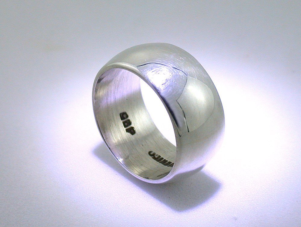 9.7mm Wide Pure .925 Sterling Silver Ring Polished Band Ring Size 7.25 PSR91