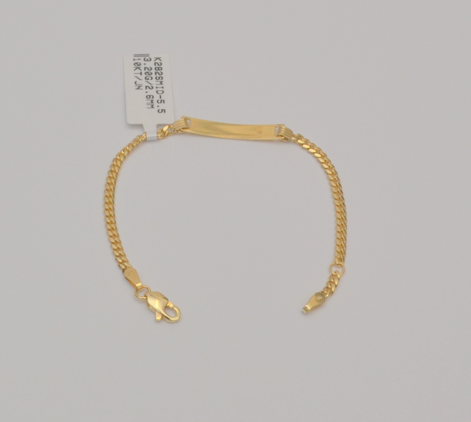 10K Solid Yellow Gold Cuban Link Chain Baby ID Bracelet 5 -5.5 Inches 3.2 Gr Q1