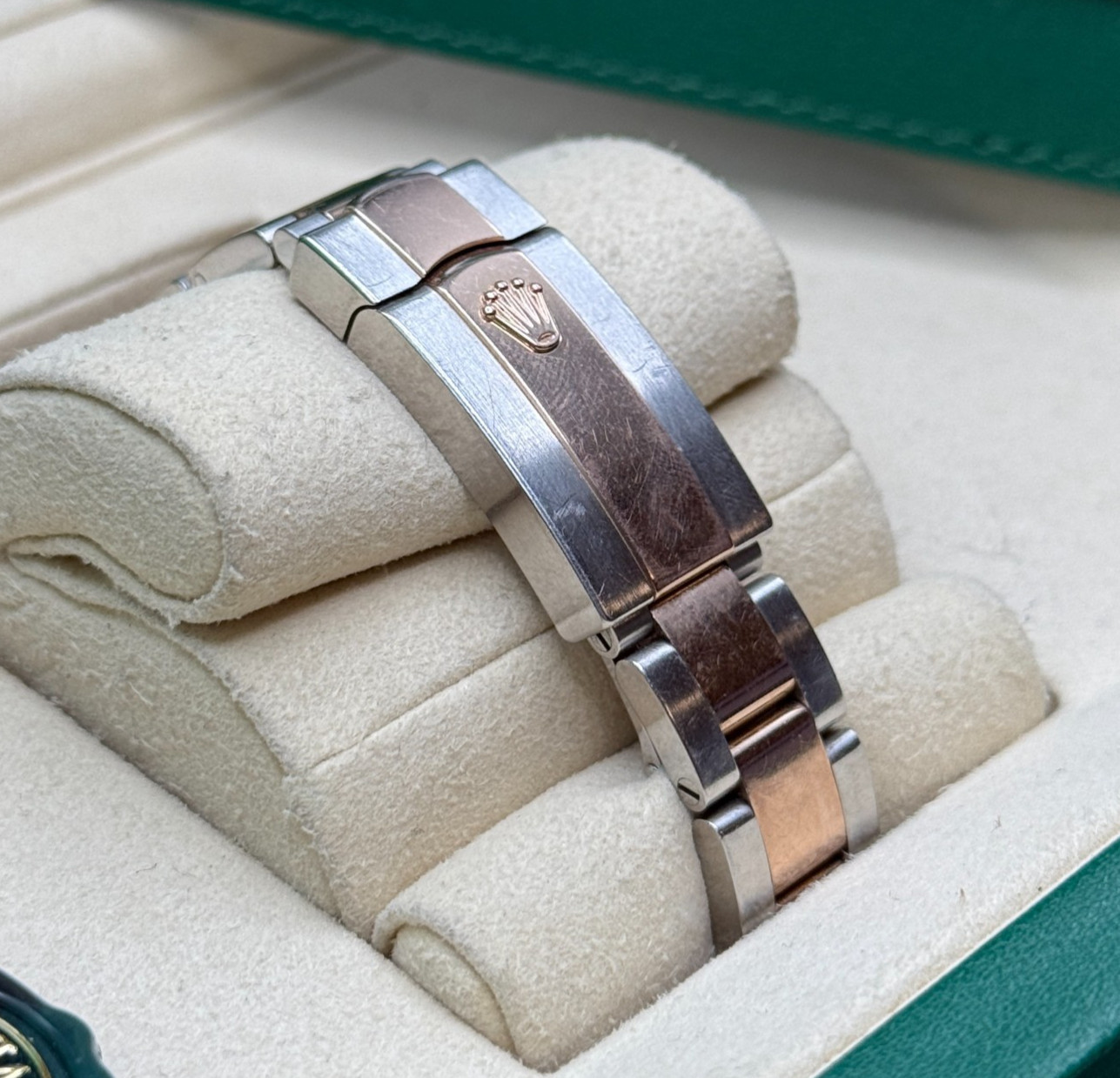 Rolex Datejust 31 Chocolate Roman Diamond Two Tone Rose Diamond Bezel Oyster