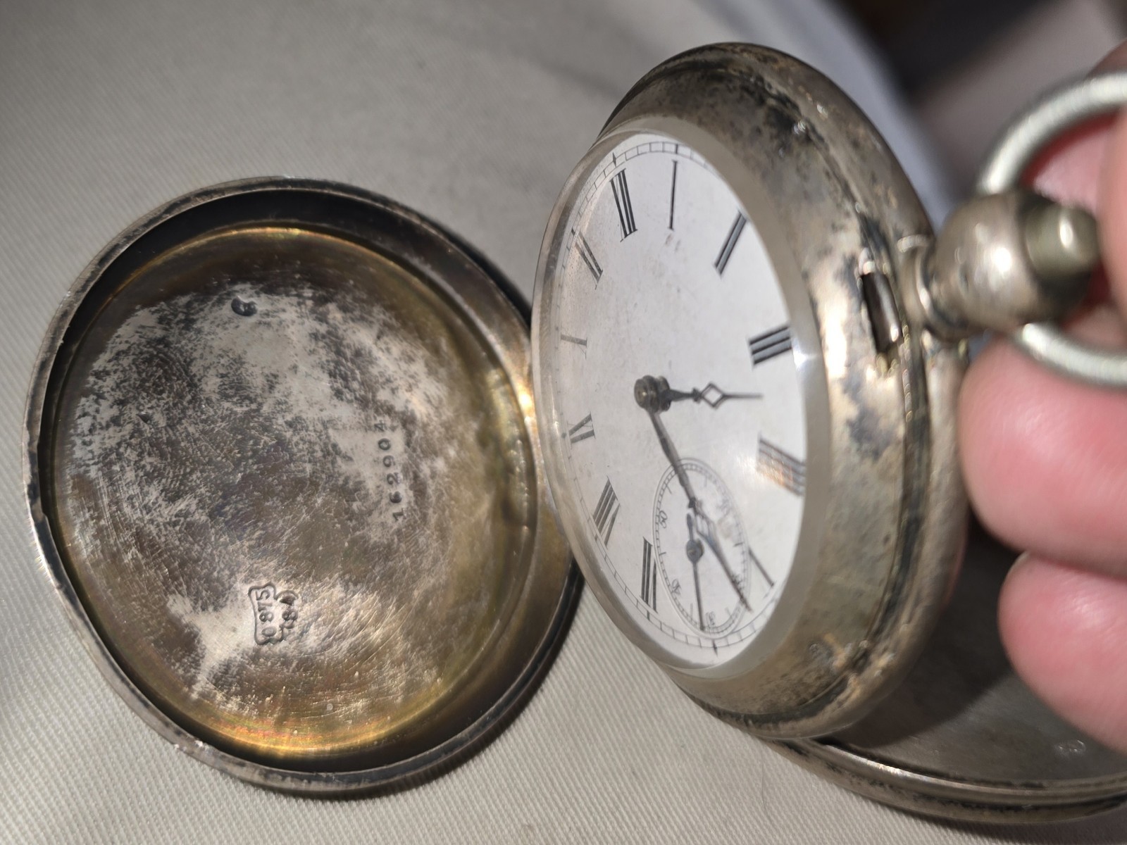 Pocket Watch in Coin Silver No. 1 Case Key Non-working
