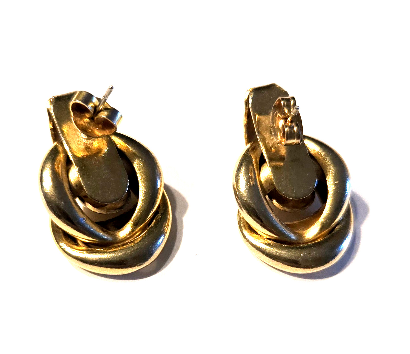 Vintage Gold Tone Love Knot Stud Earrings Classic Retro Style