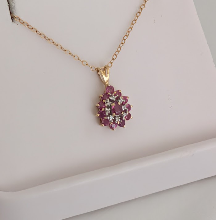 Ruby & Diamond Necklace 14K 3.2 Grams Retail Price $1899 Make Me An Offer!