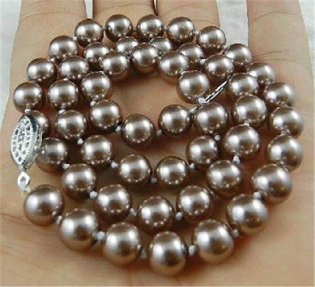 Fashion Natural 8mm Akoya Cultured Shell Pearl Necklace 18″ (10 Colors)