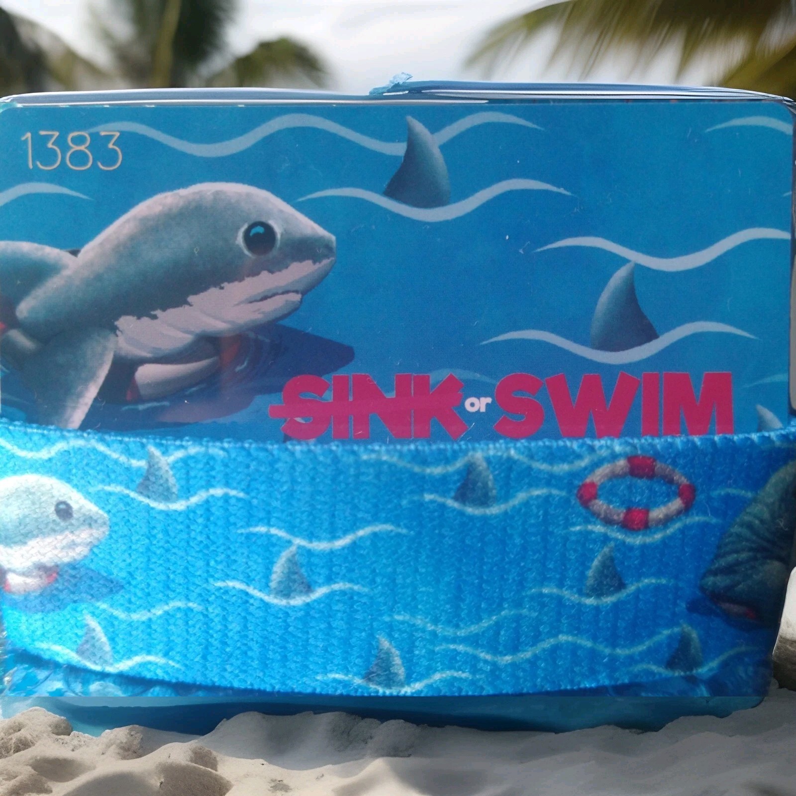 ZOX “SINK OR SWIM” Strap W/ Card & Magnet (Sz Medium ) *Silver*