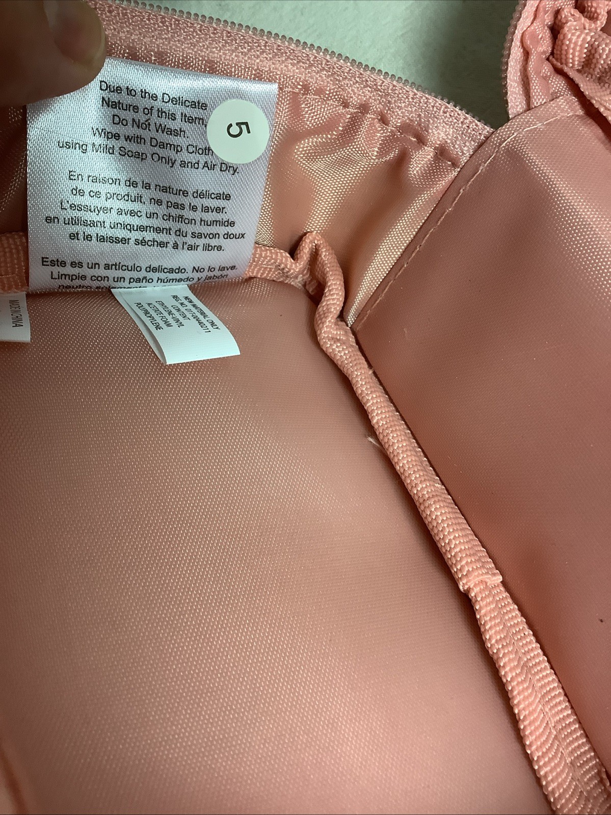 Thirty One Portable/Travel Jewelry Pouch/ Case Peach Stripes EUC