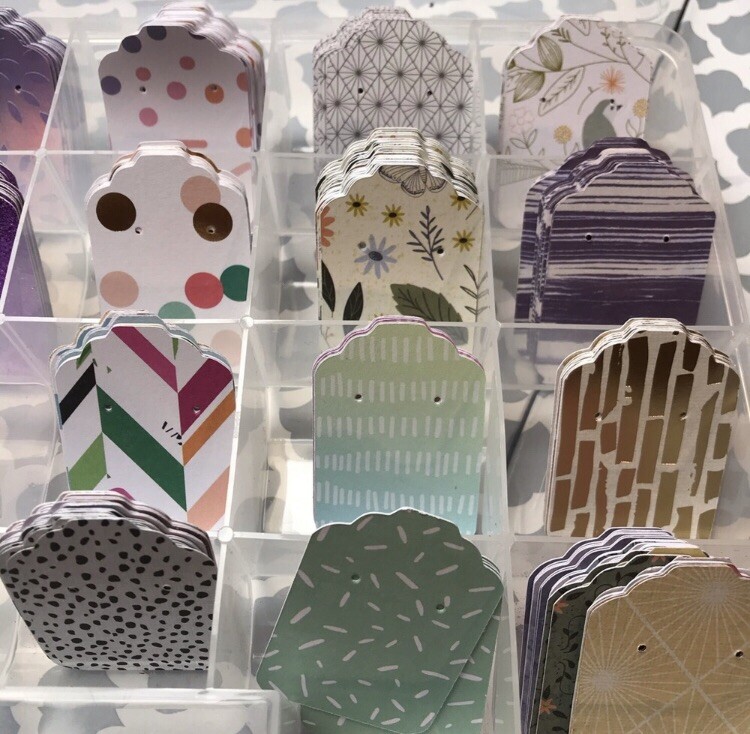 100pc earring cards mixed small size 2” x 1″