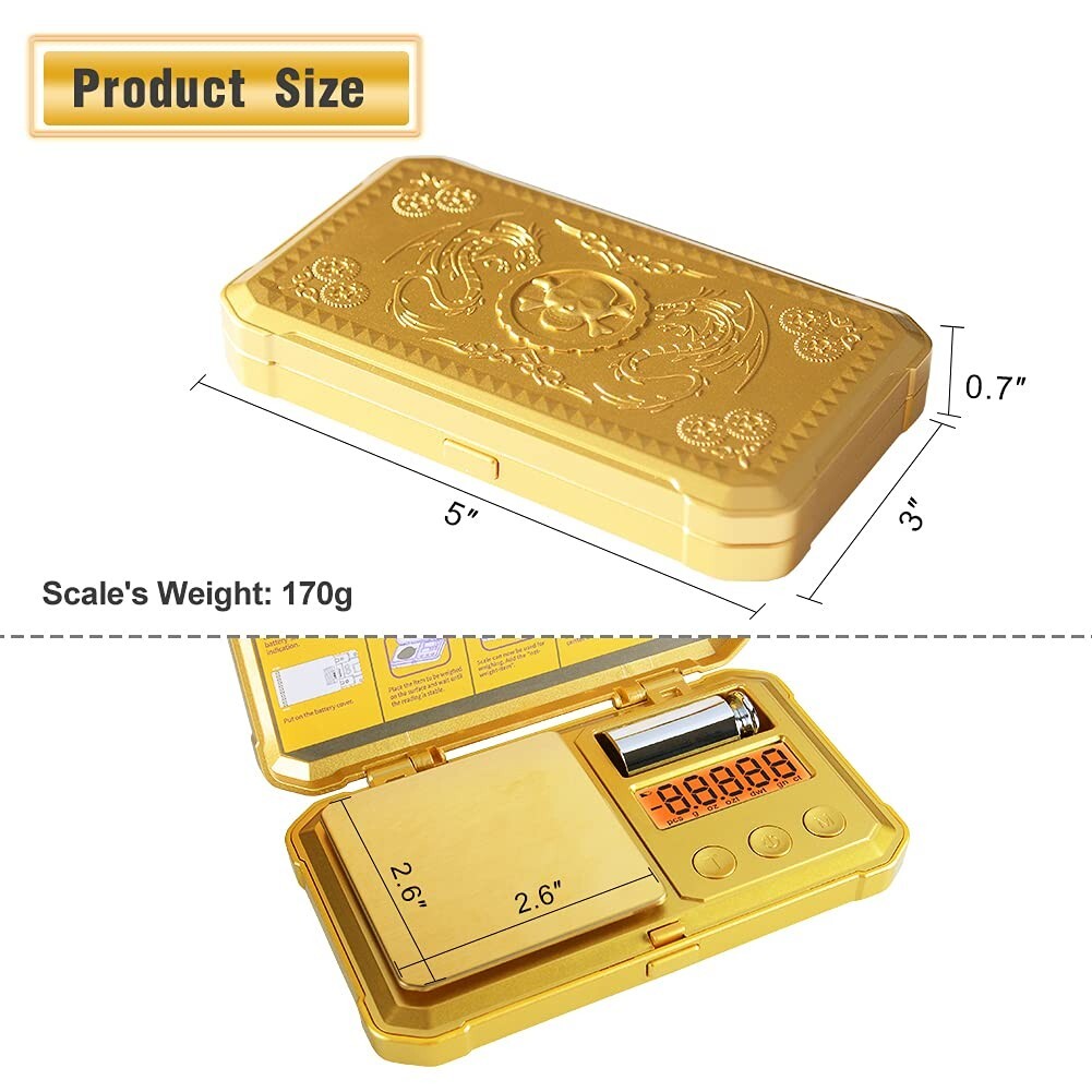 GOLD Fuzion Digital Pocket Scale 200g x 0.01g Jewelry Gram Herb Karat Weight