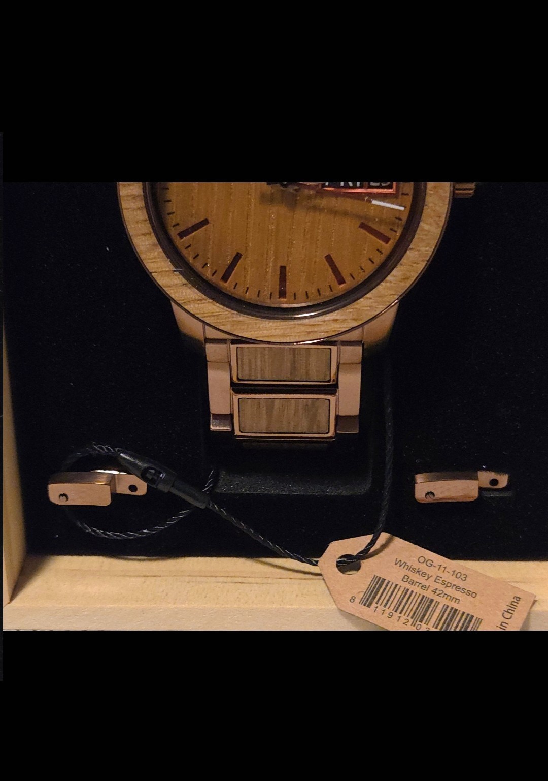 Original Grain Whiskey Espresso Barrel 42mm Watch – New in Box