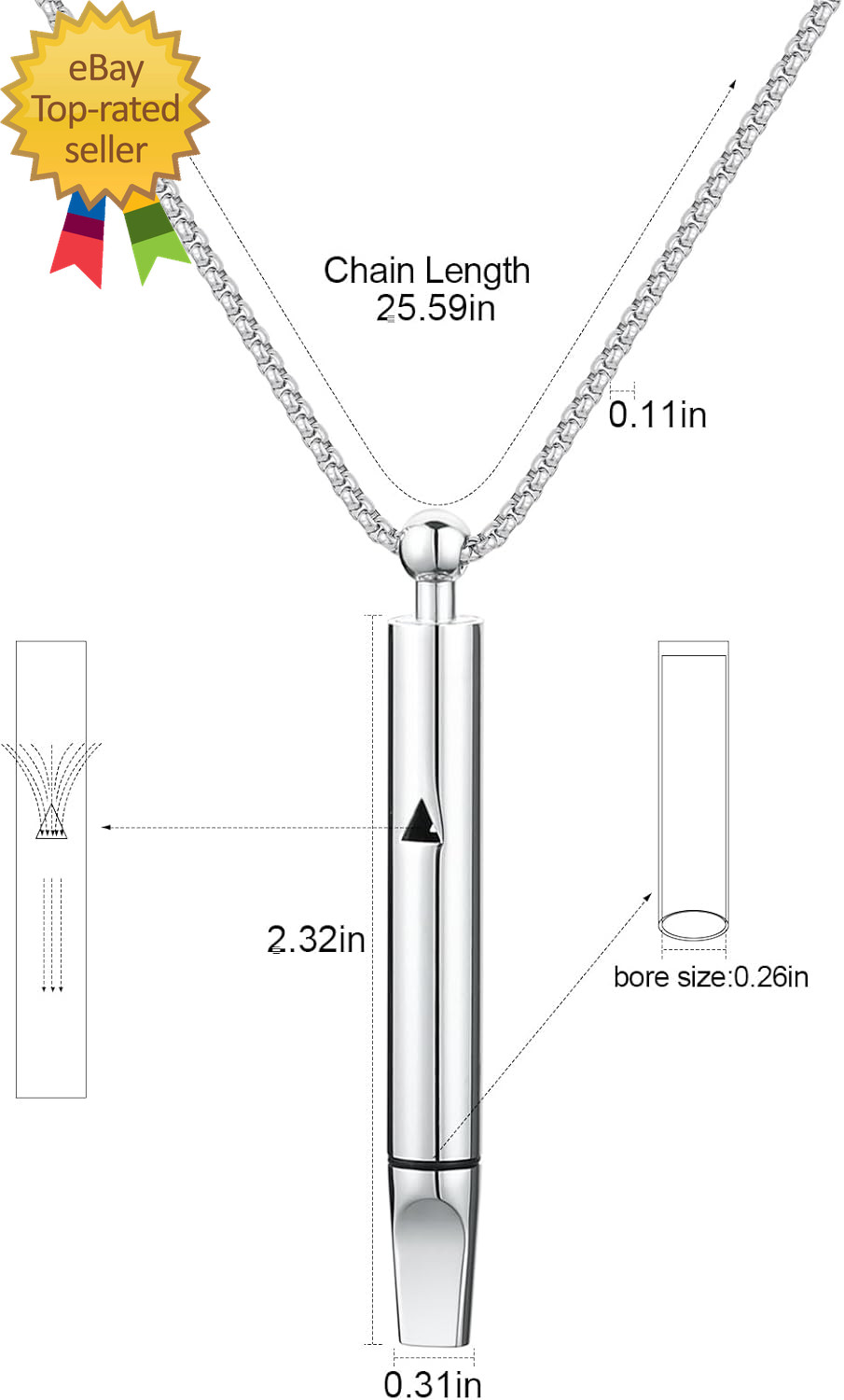 Breathing Necklace with Adjustable Resistance Quit with Refillable Mint Pods