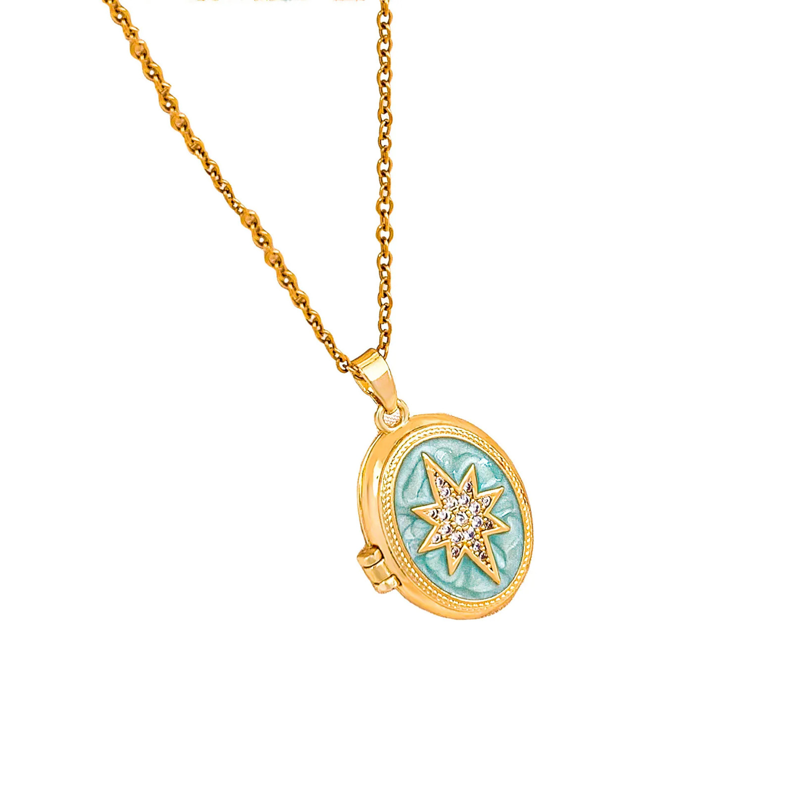 Personality Design Stainless Steel Can Be Opened Oval Photo Album Necklace