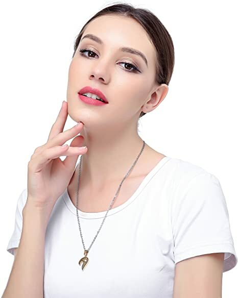 Stainless Steel Men Women Lover Couple Necklace I Love You Heart Shape Pendant
