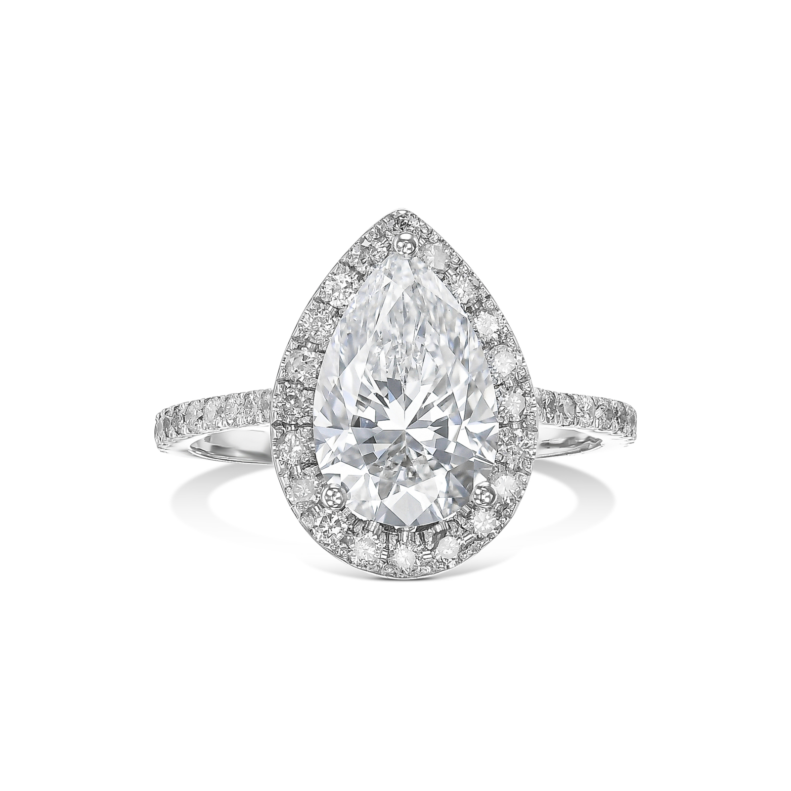 14k Ring E VVS2 2.25 Ct Pear Cut Lab-created Diamond IGI Certified Women Jewelry