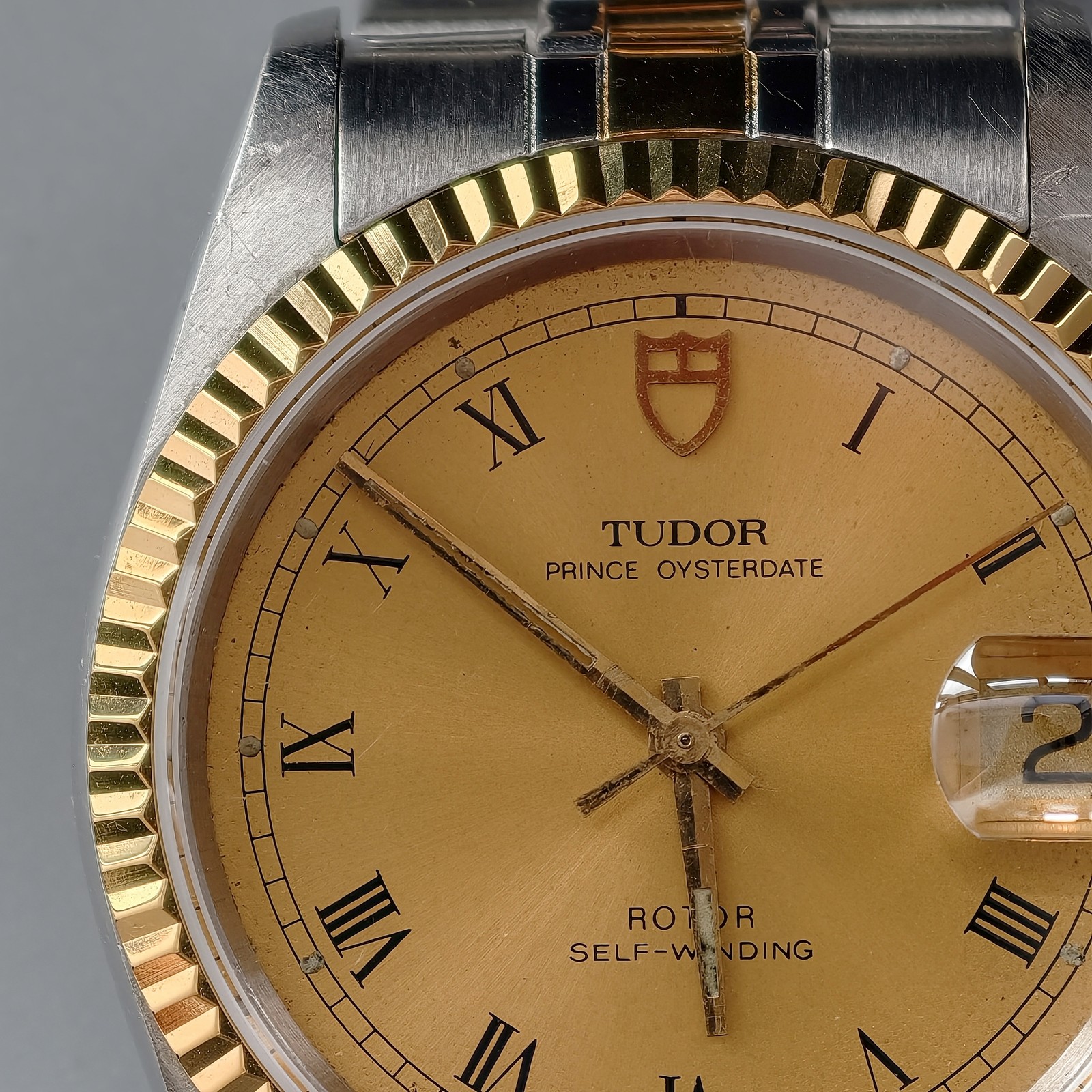 Tudor Prince Date 74033 Champagne Dial Men’s Watch Auto 34mm Black Roman Number