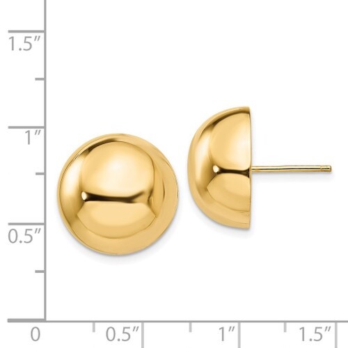 ZARD Button Dome Stud Earrings in 14K Gold