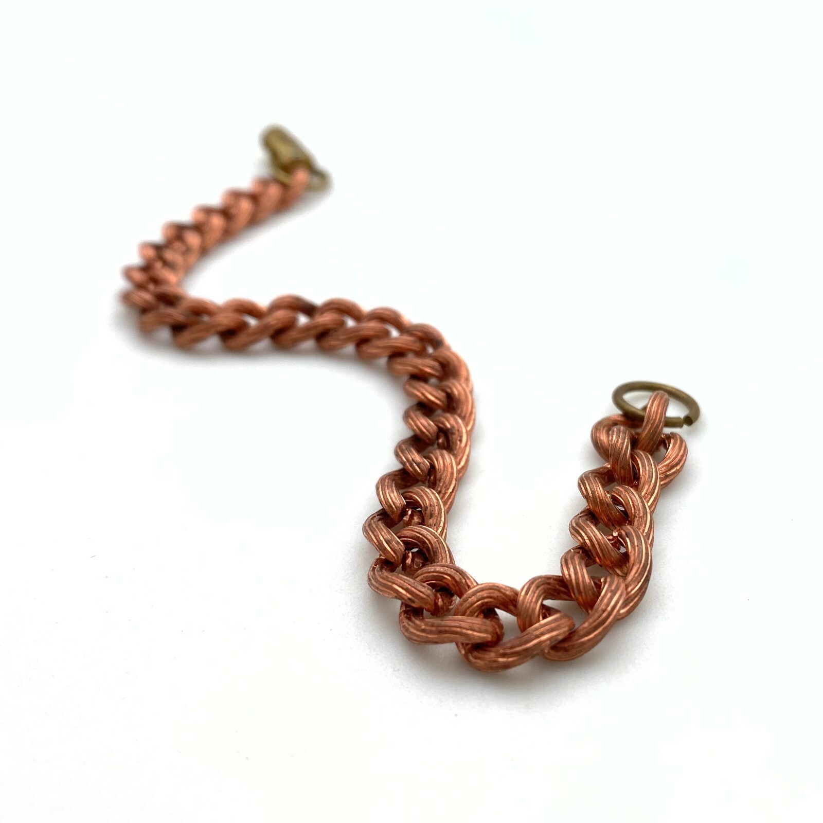 Vintage Copper Plated Curb Chain Bracelet (7 Inches) (FC41)