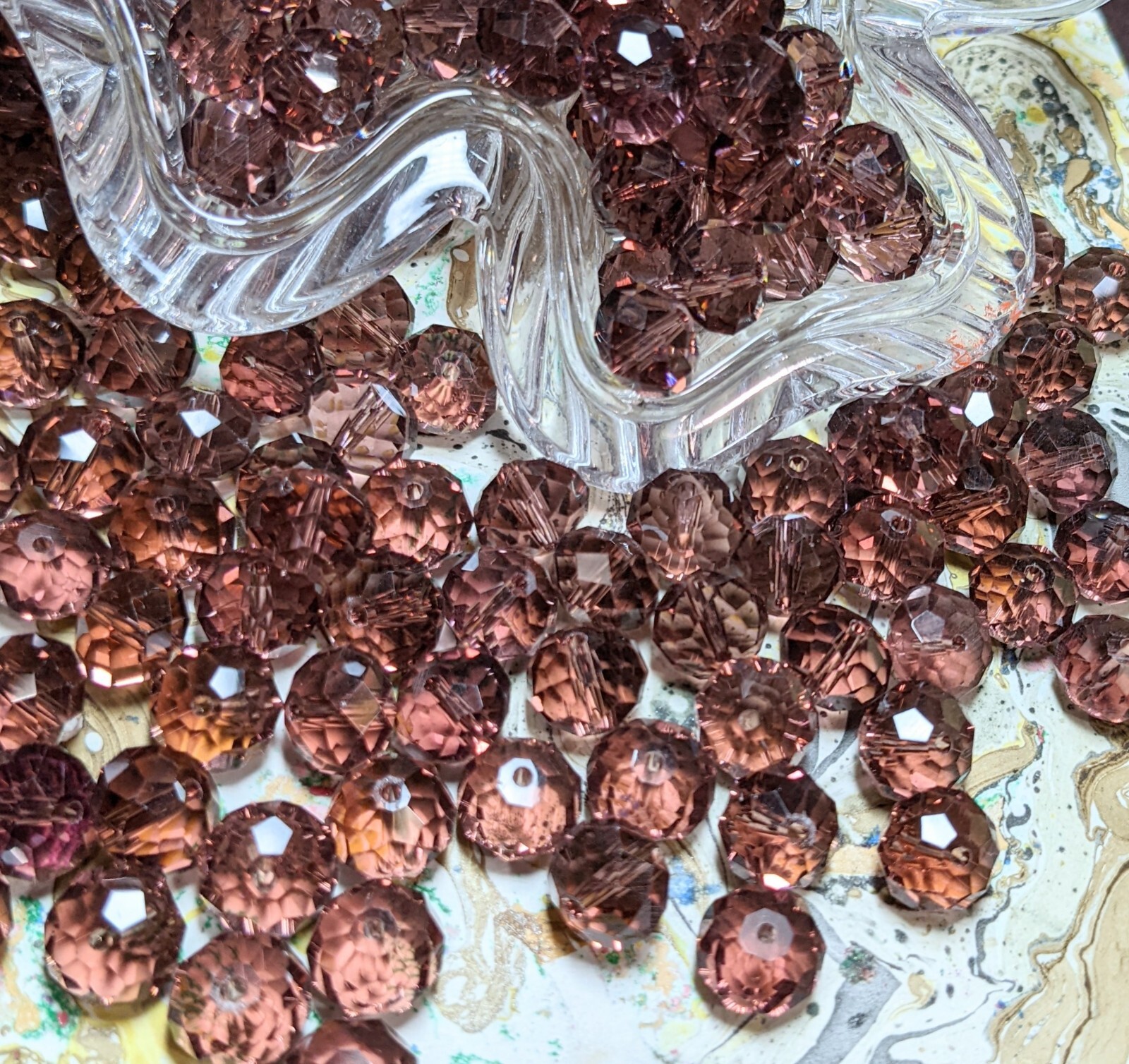 Crystal Beads 8mm Beads for Jewelry Making Bulk 180 pcs Purple Roundelle