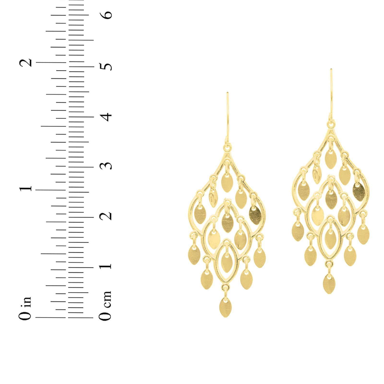 Floreo 14k Yellow Gold 45mm Polished Chandelier Earrings