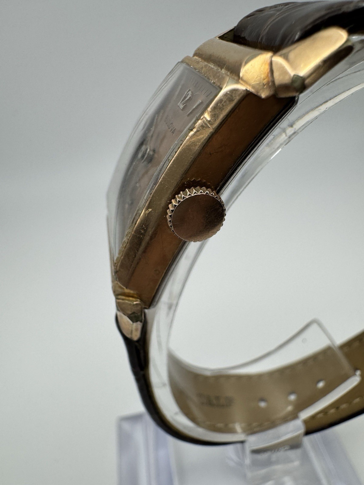 BULOVA Squadron 8AE HOODED LUG 14KT RoseGOLD FILLED 1940’S WATCH 17 JEWELS