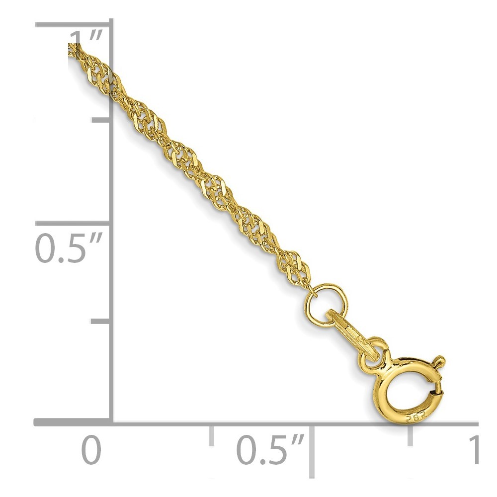 10K Yellow Gold 1-2mm Singapore Chain Necklace 7-30 Inch Mens Womens