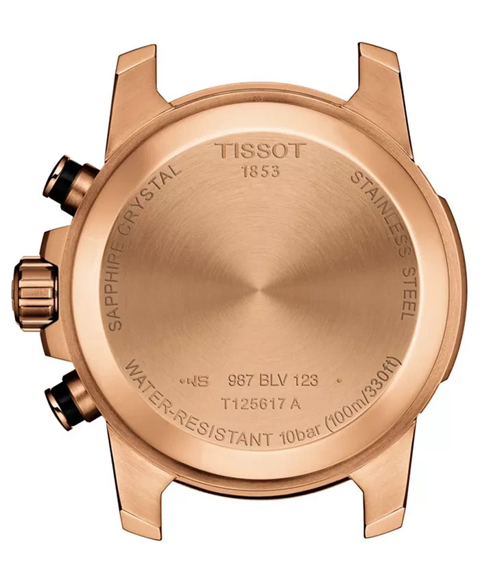 Tissot SuperSport 45.5mm Black Dial Rose Gold Case Chrono #T125.617.36.051.00
