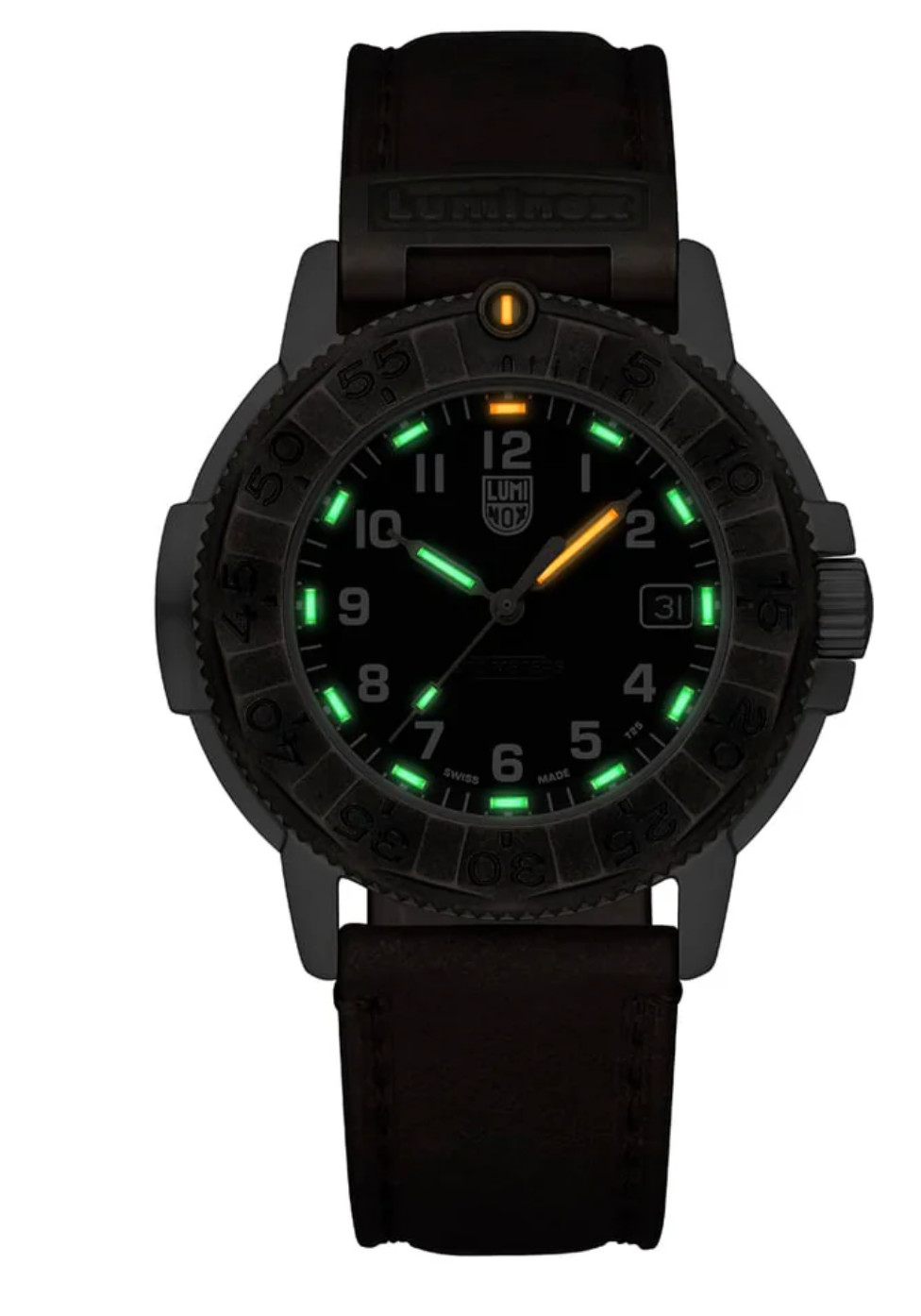 Luminox XL.1301.LG 43mm Swiss Quartz Adventure Leather Sapphire 200M Watch