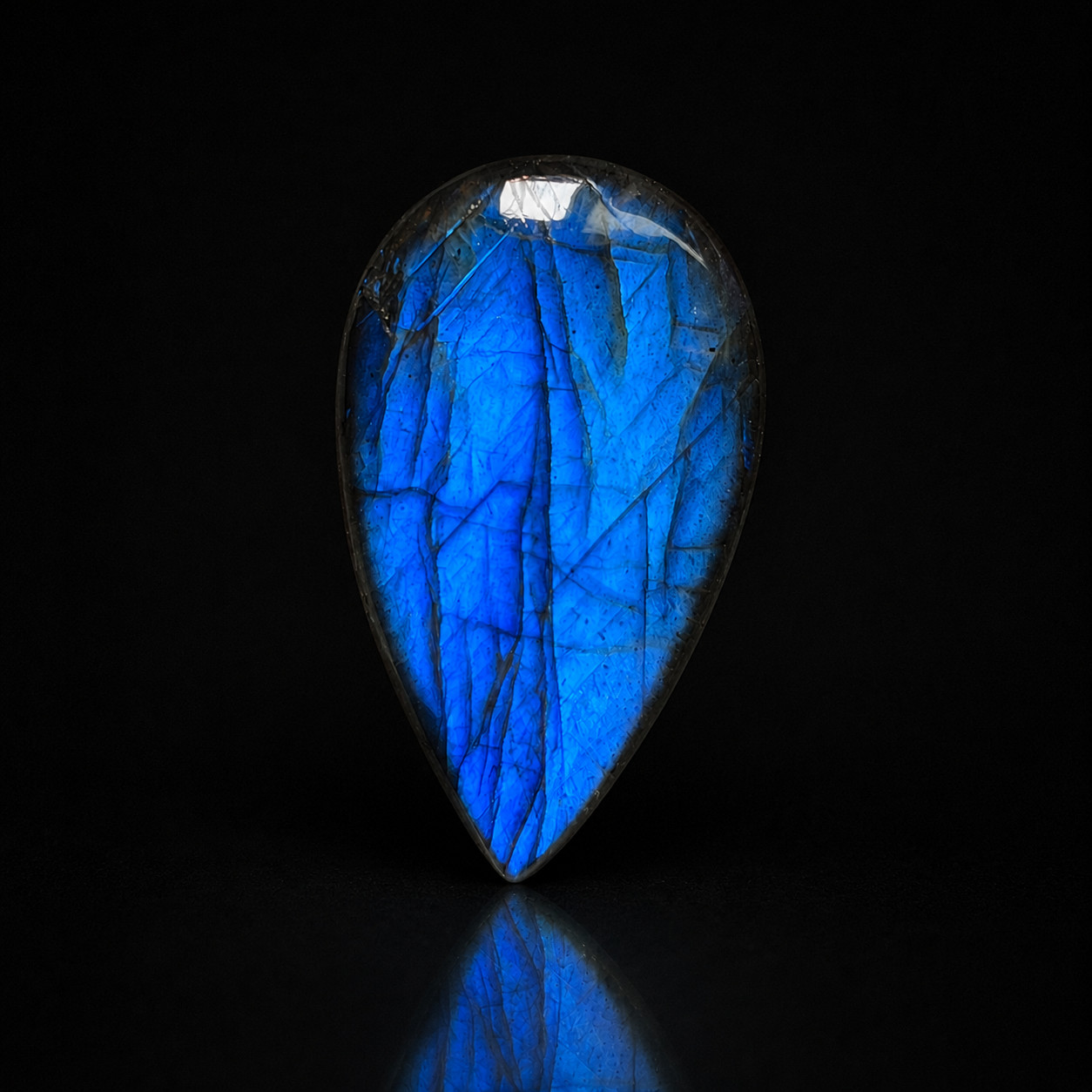 Natural Blue Labradorite Pear Cabochon 30x18mm 24Ct Loose Gemstone