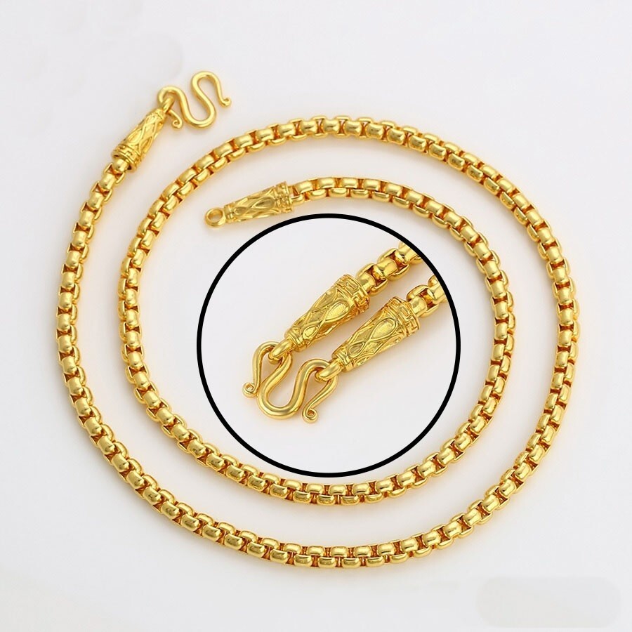 5 mm Chain 22K 23K 24K Thai Baht Gold Filled GP 24″ 59cm Necklace Jewelry 56.8g