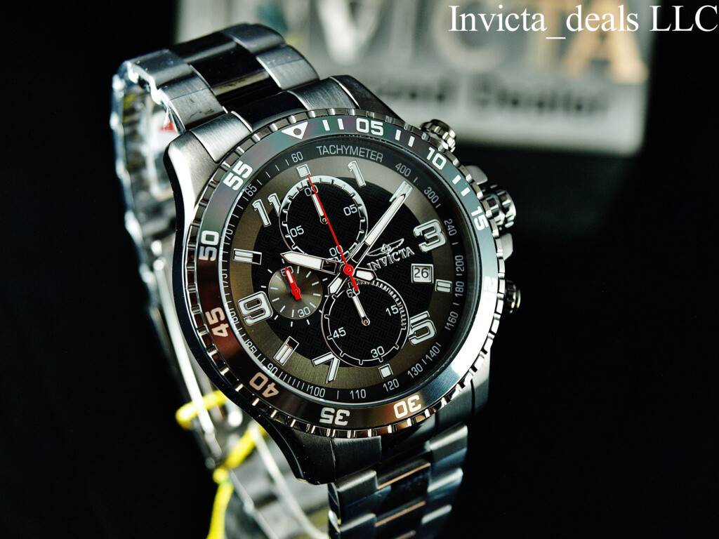 Invicta Men’s Specialty FLIGHT Chronograph Gunmetal Tone Stainless Steel Watch