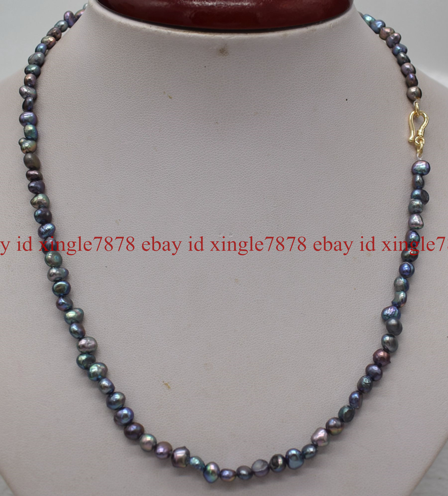 Small 4-5mm Natural Black Freshwater Baroque Pearl Necklace 16-28″