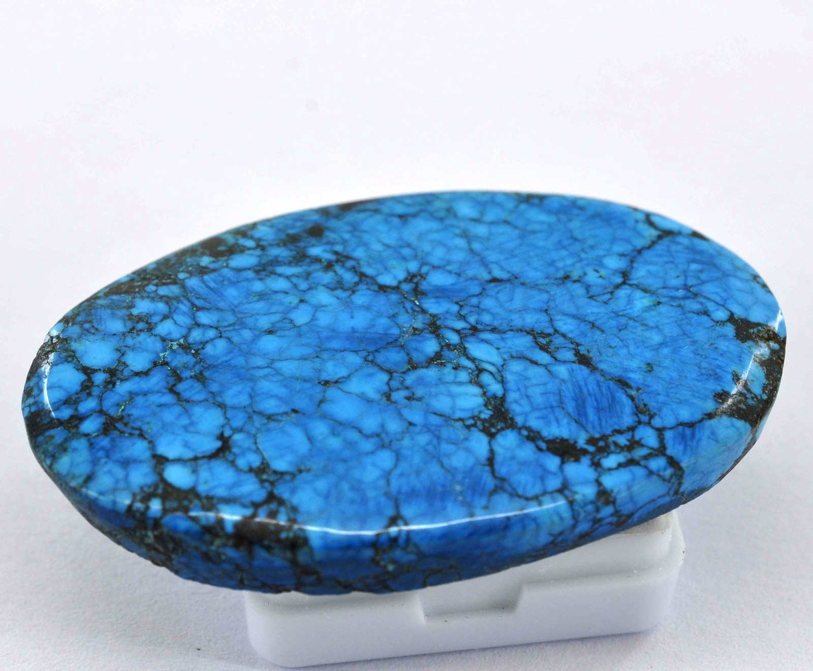 Natural 104.70Ct Certified Untreated Spiderweb Turquoise Oval Cut Loose Gemstone