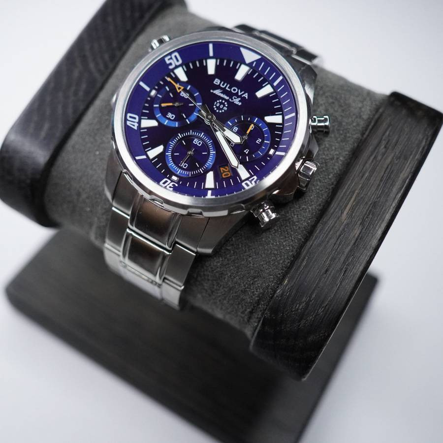 Bulova Marine Star 96B256 43mm Blue Dial Men’s Quartz Watch New with Box