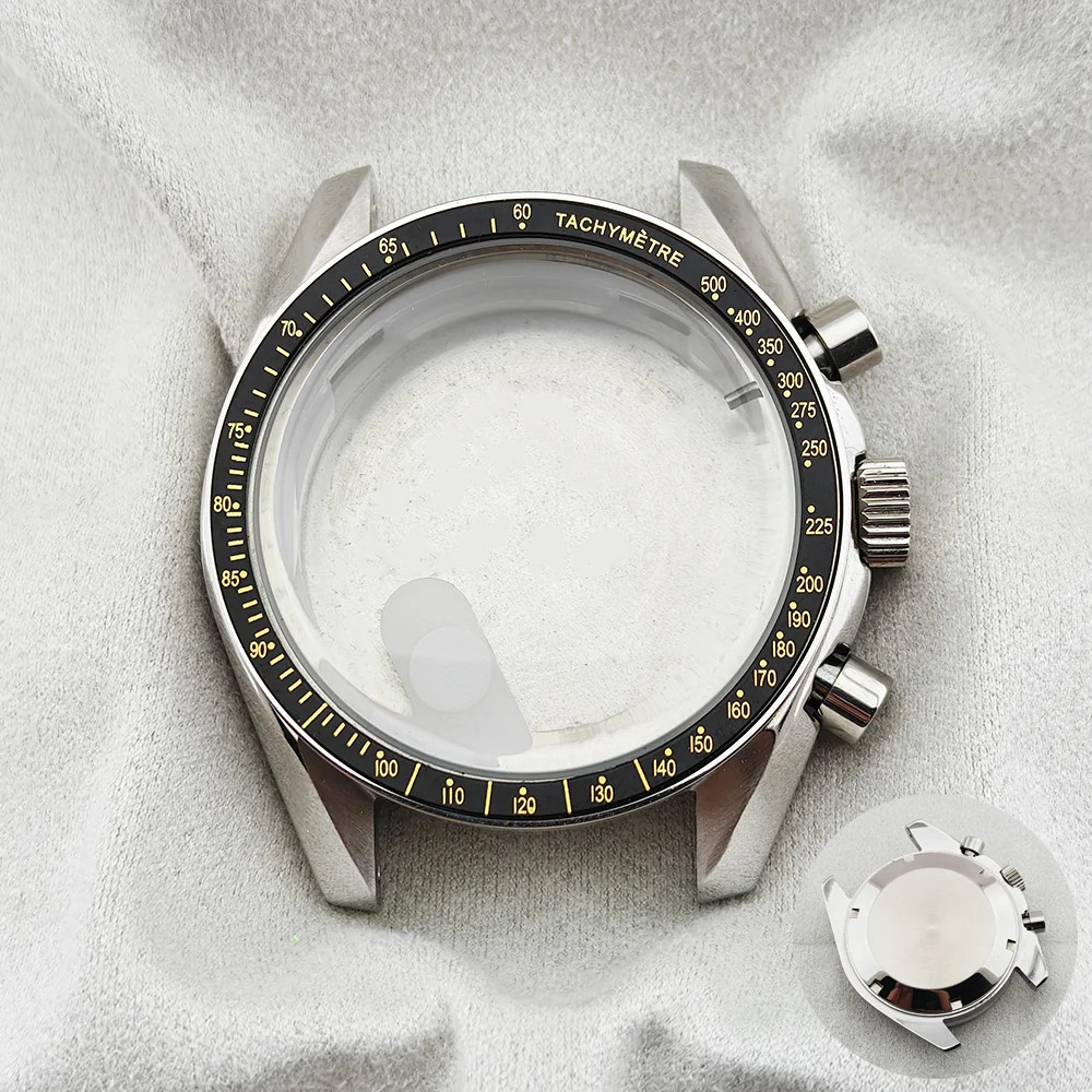 39.7mm VK63 Watch Case Metal Waterproof Moon Back Fit for 20mm Strap