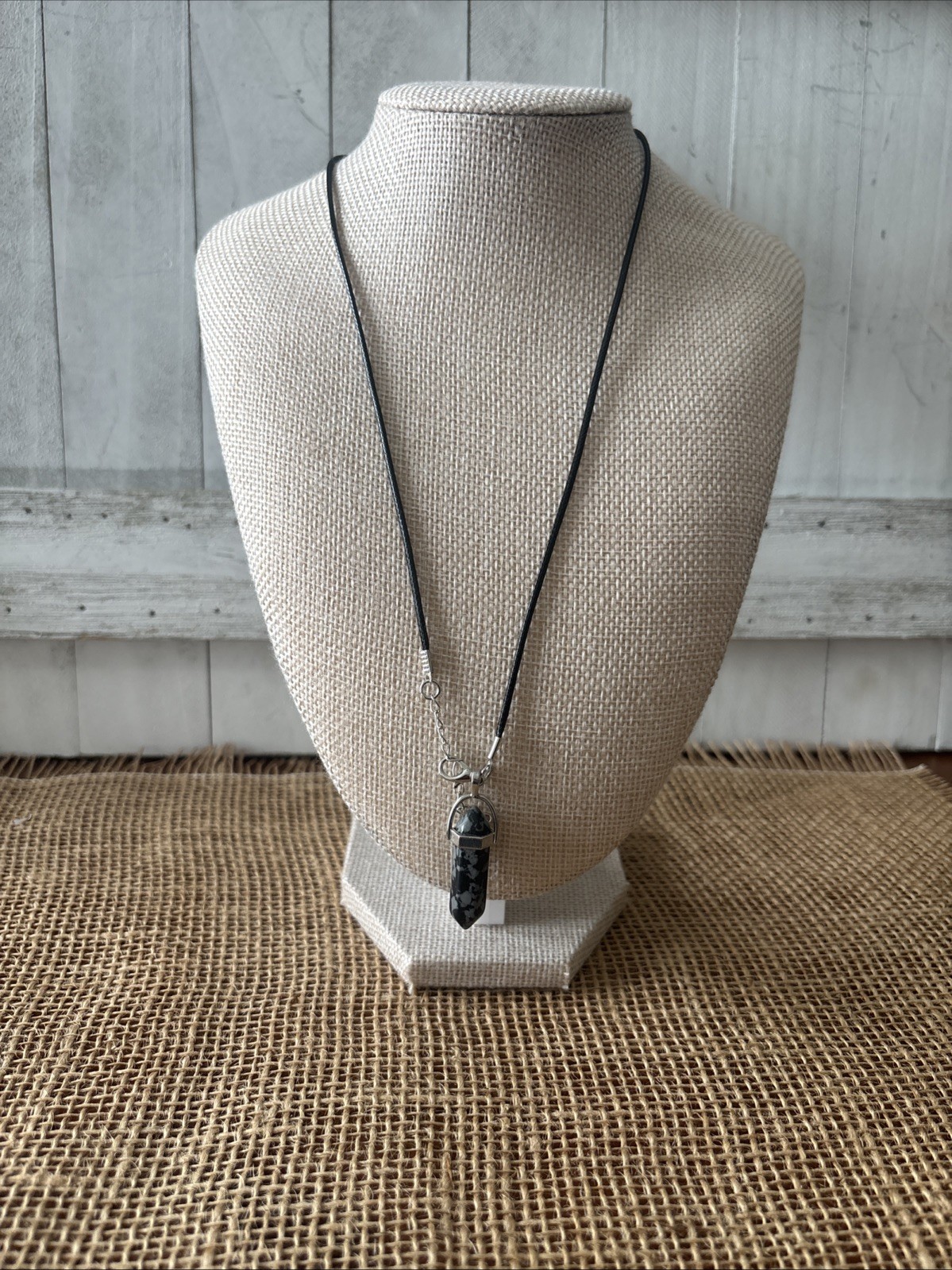 Snowflake Obsidian Necklace