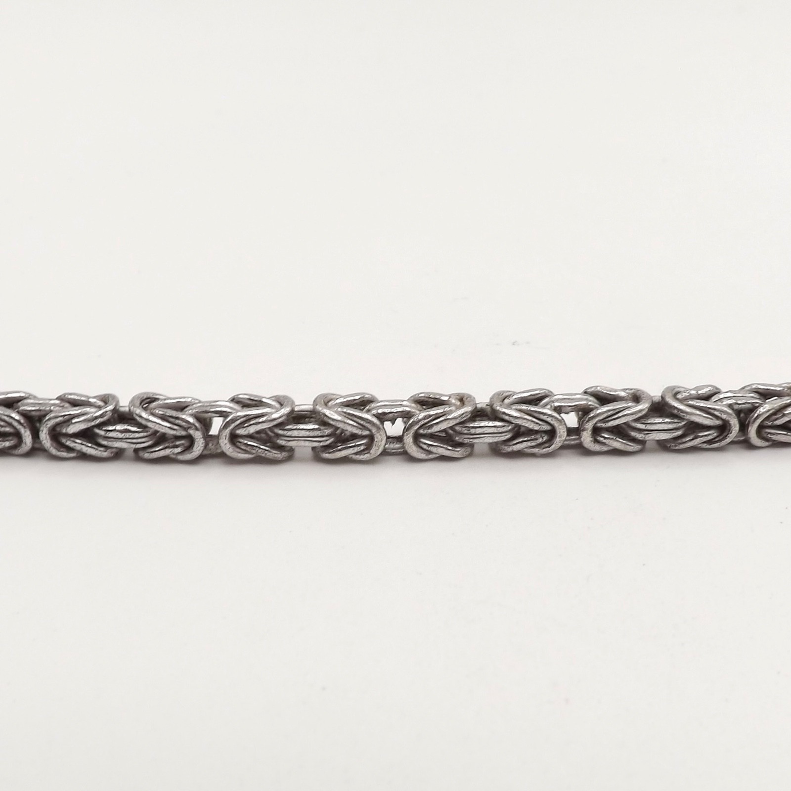 Sterling Silver Byzantine Turkish Rope Link Chain Necklace 20in 4.5mm Vintage