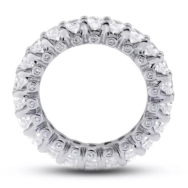 Eternity Wedding Ring 14K Gold Bezel Set 5.99 CT Round Lab-Grown Diamond D VVS1