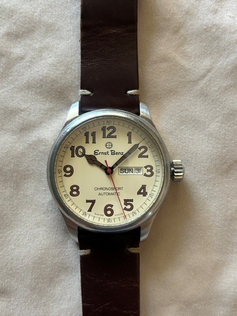 Ernst Benz 44mm ChronoFlite Parchment Dial Watch w/ Box and Manual – LOWER PRICE