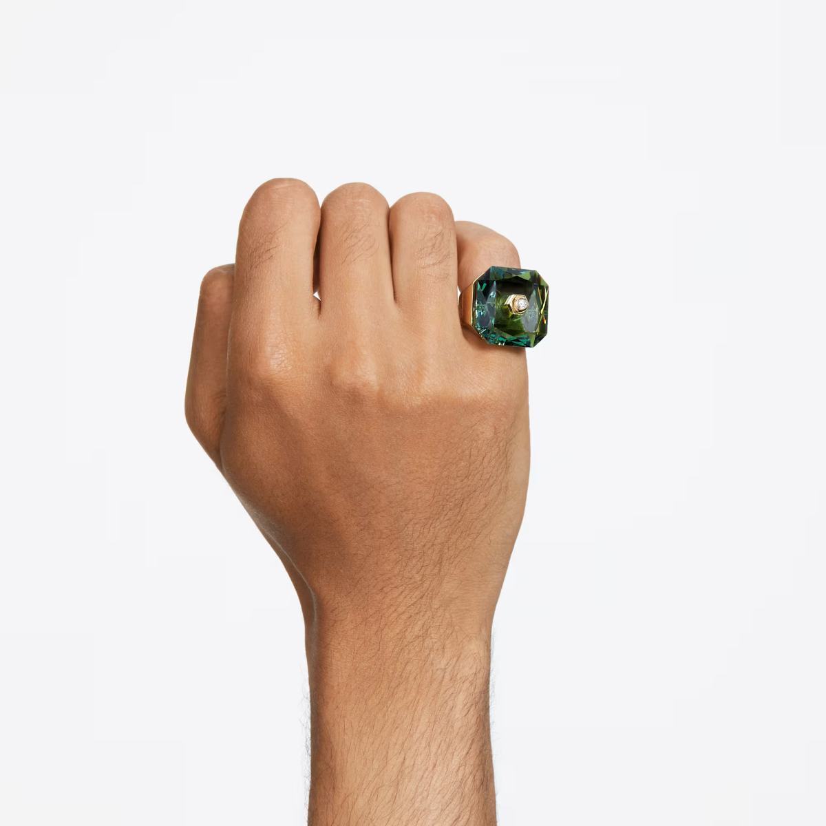Swarovski Women’s Ring Cocktail Ring Metal Gold Crystal Numina Green