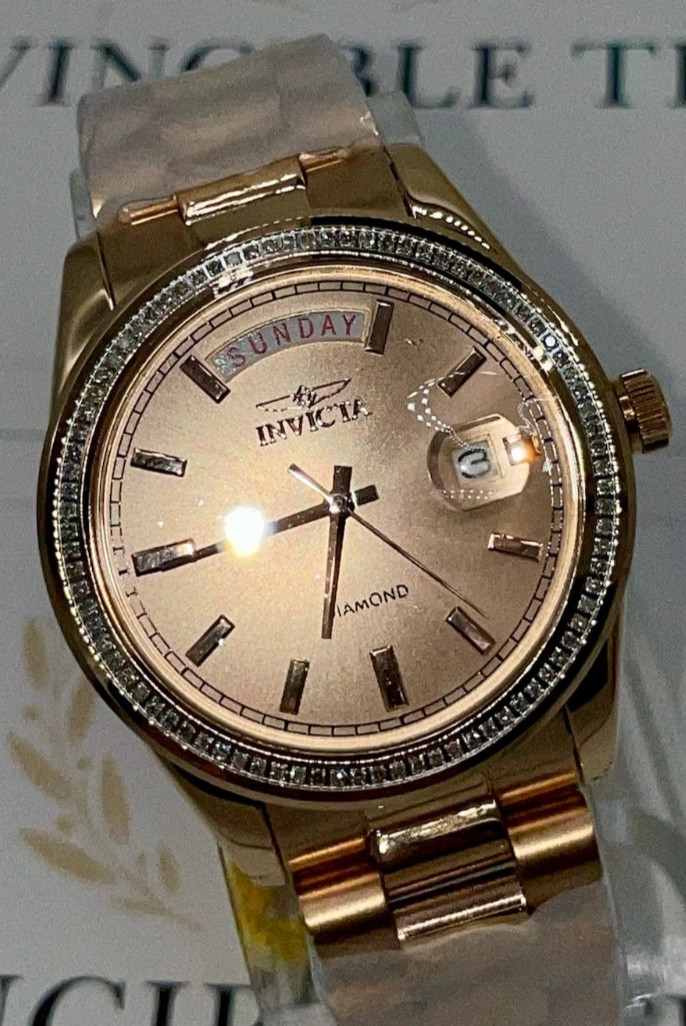 Invicta Elite Diamond 0.30 Carat Diamond Unisex Watch – 38mm, Rose Gold (48766)