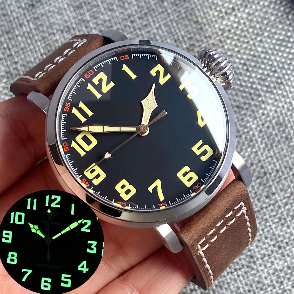 Big Crown 47mm Tandorio black dial NH35A Automatic Mens Watch Bow Sapphire Glass